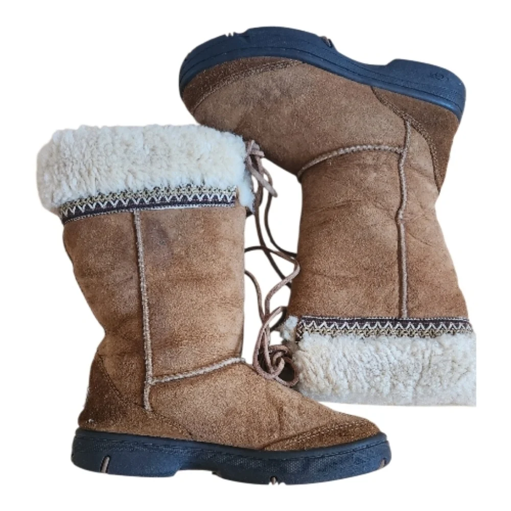 UGG Australian Ultimate Cuff Brown and Cream Shearling Boots